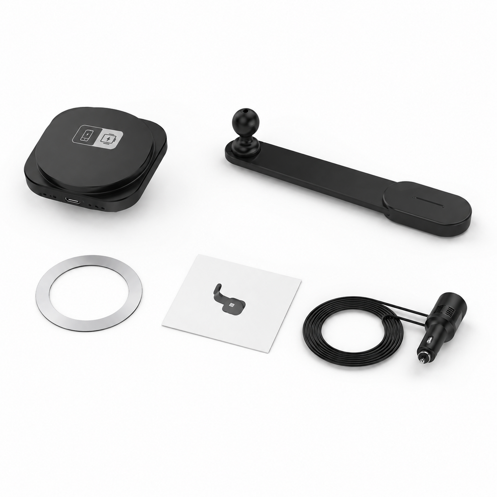 MagSafe dashboard charger box contents on a clean white background