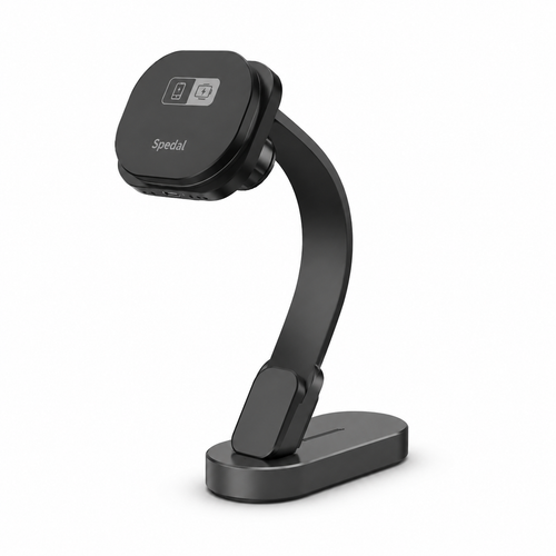 4-in-1 MagSafe car charger mount with CarPlay on a clean white background